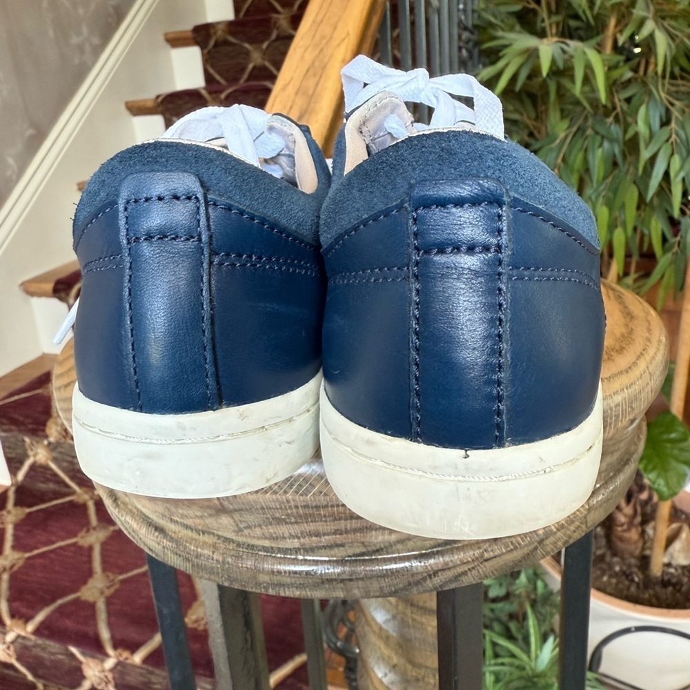Lacoste ladies, leather, navy sneaker very good condition size 7 new laces - Picture 13 of 15